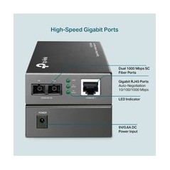 TP-Link MC200CM Gigabit Ethernet Fiber Media Converter - High-Speed Network Solution & Reliable Connectivity, Model: 69353640304